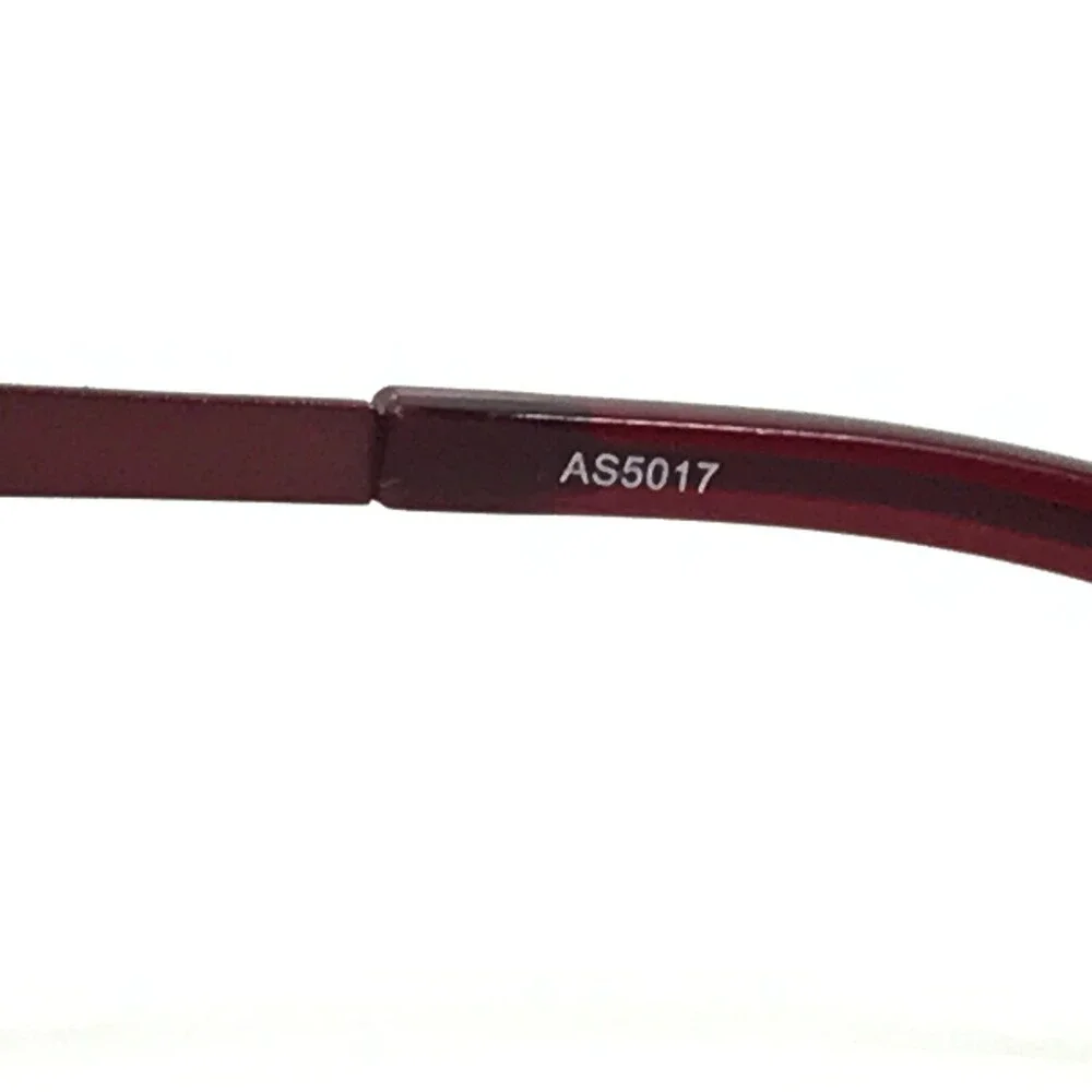 Alfred Sung Eyeglasses Frames AS5017 RBY CEN Grey Red Square Half Rim 51-18-135